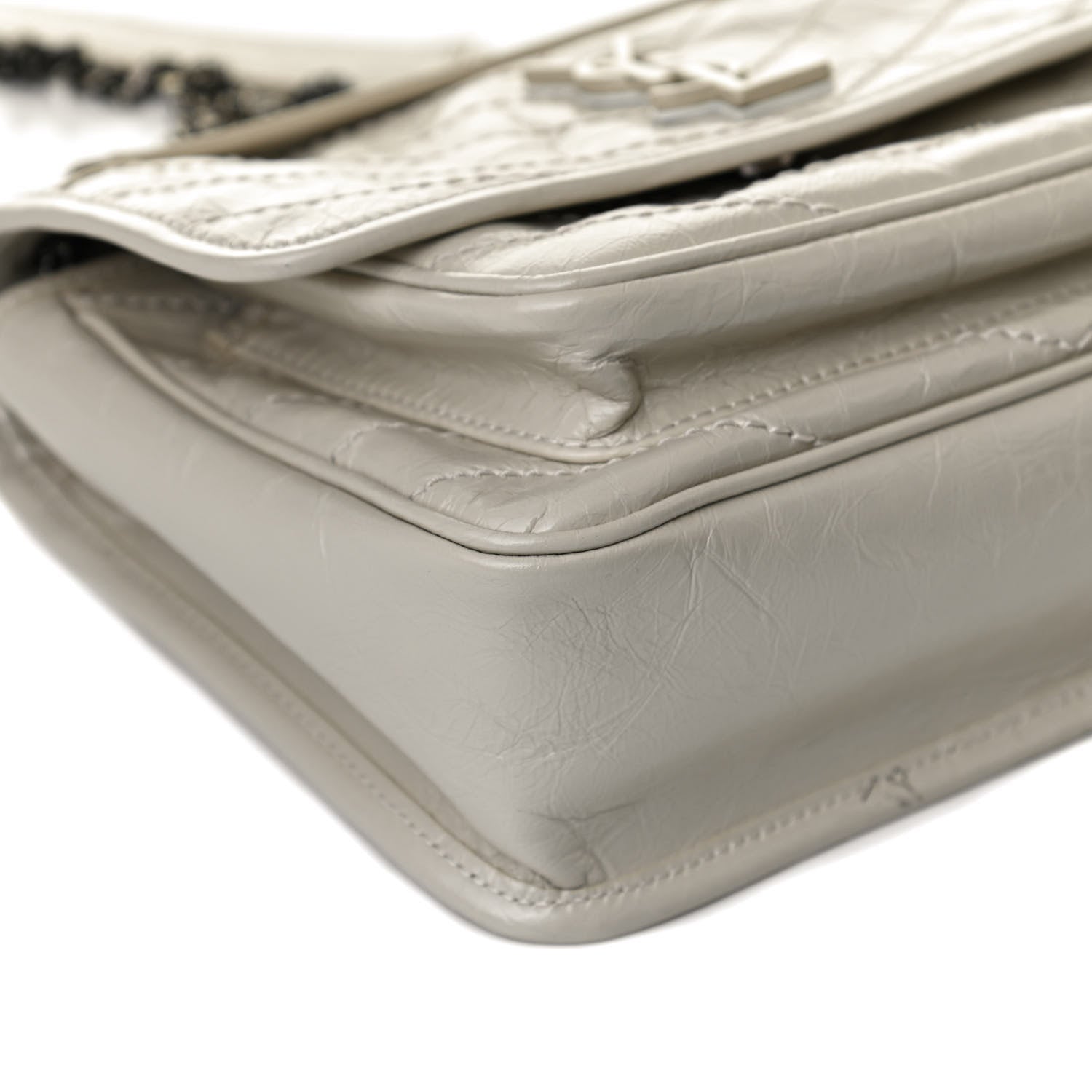 Saint Laurent Crinkled Calfskin Matelasse Monogram Baby Niki Chain Satchel Crema Soft 14 of 14