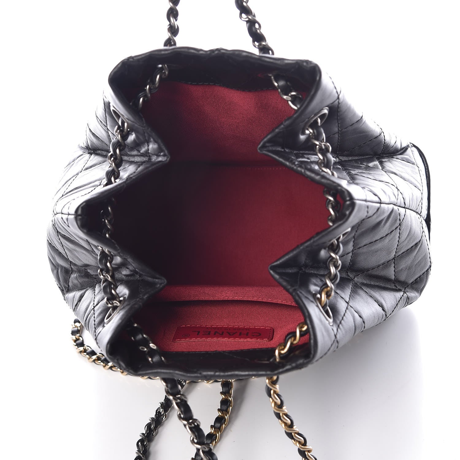 Chanel Aged Calfskin Quilted Small Gabrielle Backpack Black 5 of 10