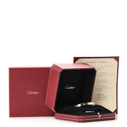 Cartier 18K Yellow Gold 4 Diamond LOVE Bracelet 17 7 of 7