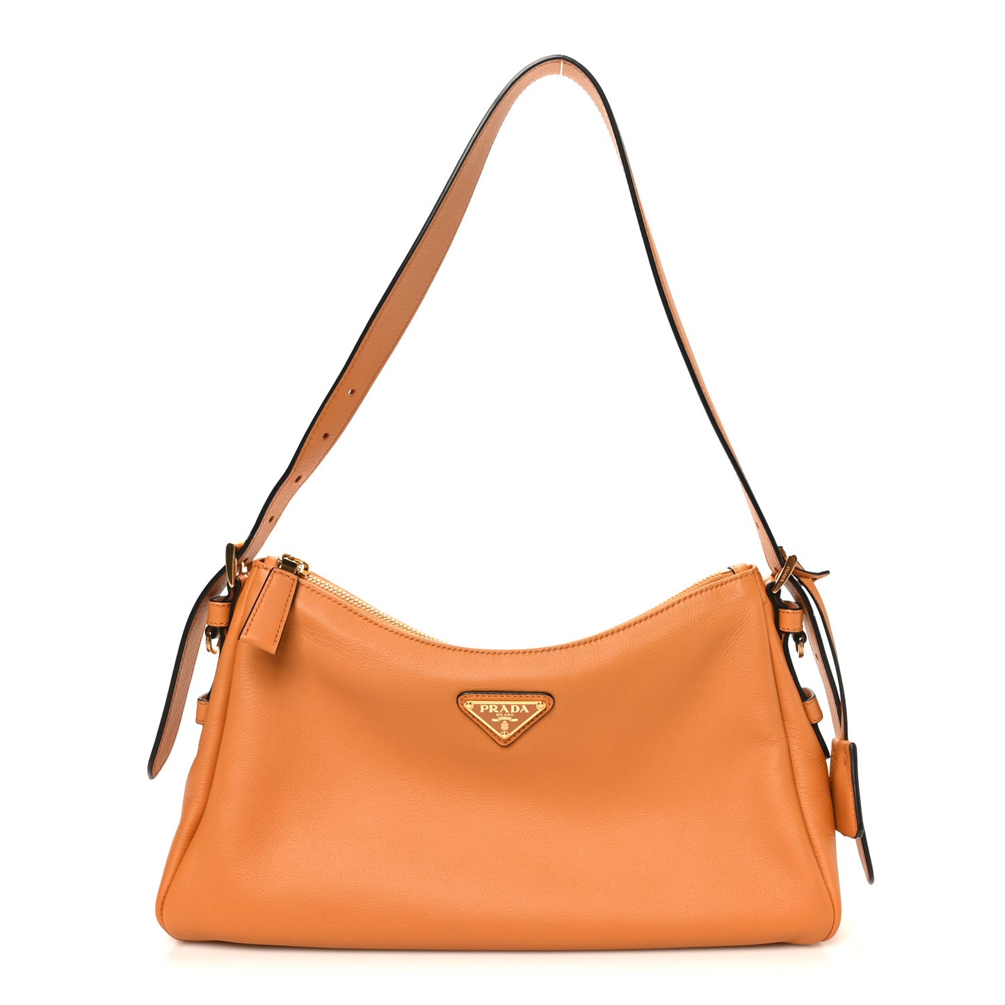 Soft Calfskin Medium Aimee Shoulder Bag Amber