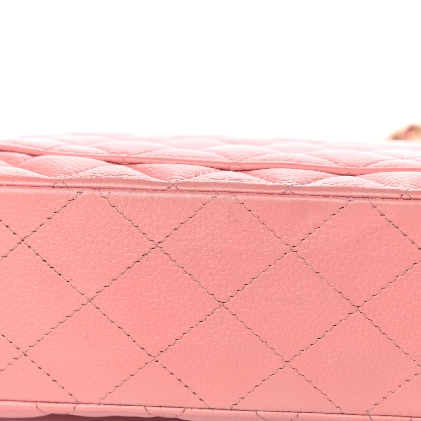 Caviar Quilted Medium Double Flap Pink