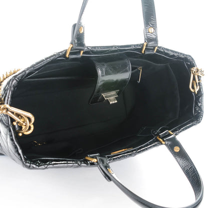 Chanel Glazed Calfskin Quilted Mademoiselle Tote Black 5 of 7