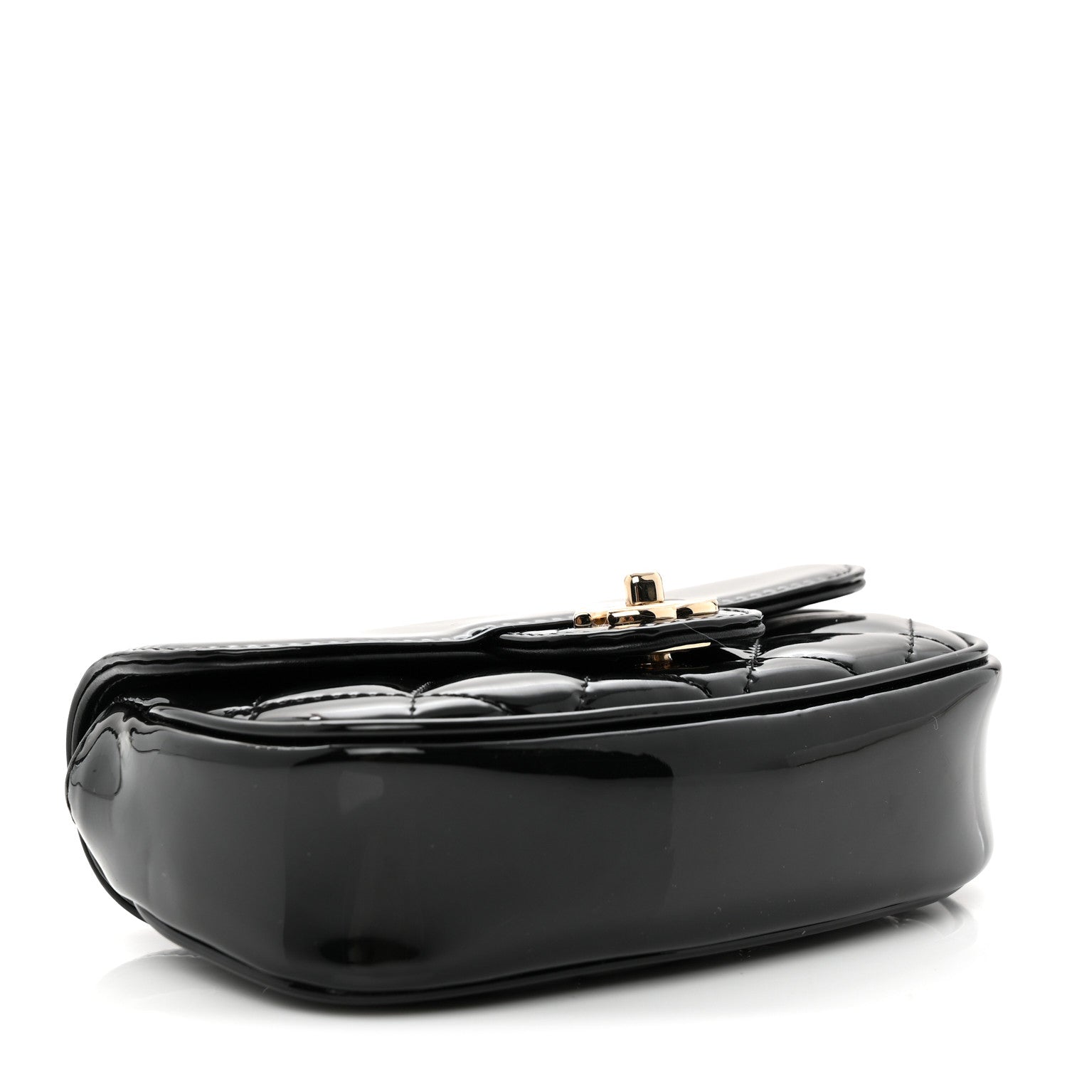 Chanel Patent Calfskin Quilted Mini Clutch Black 4 of 13