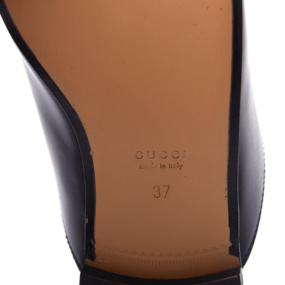 Gucci Calfskin Flower Embroidered Princetown Slippers 37 Black 9 of 12