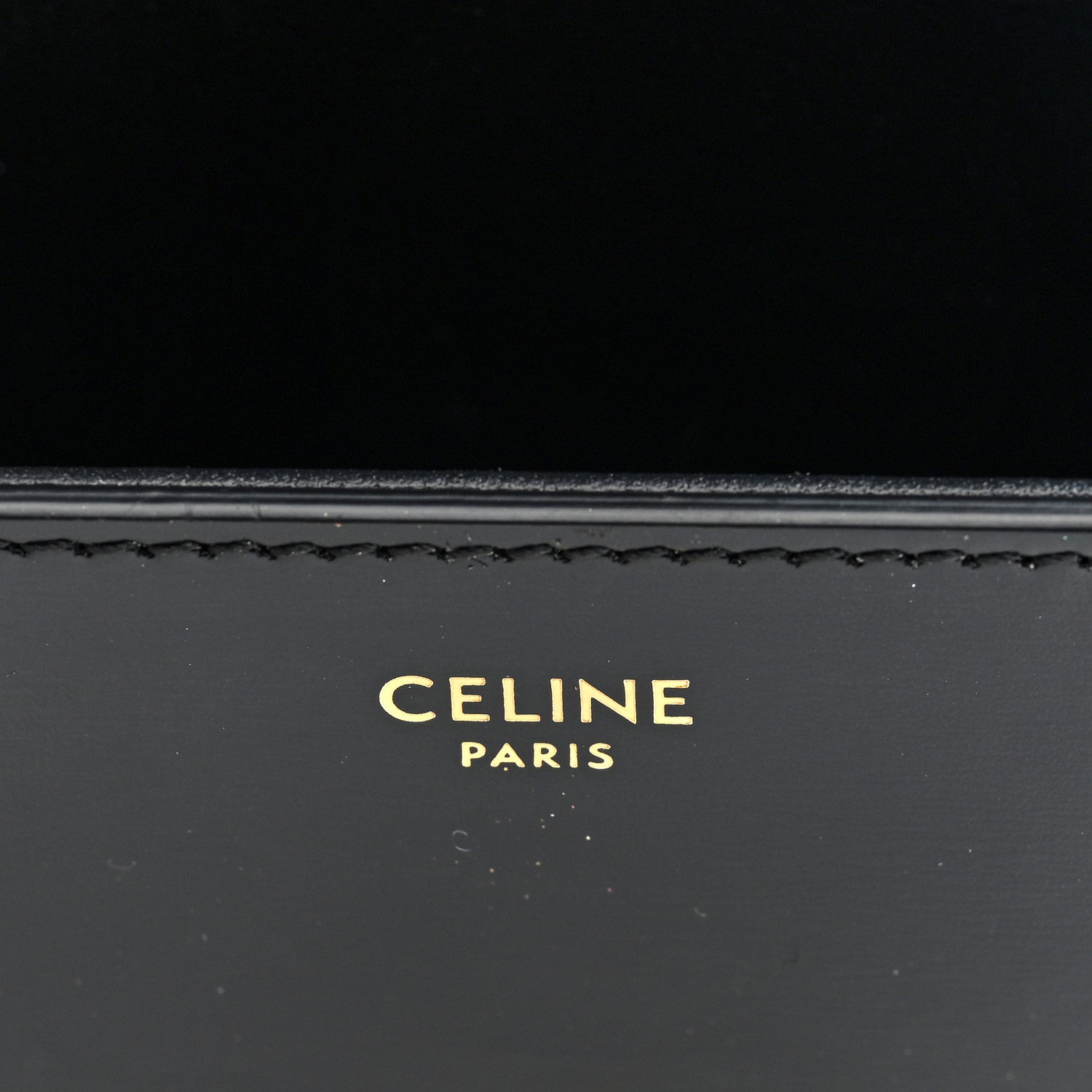 Celine Shiny Calfskin Triomphe Mini Chain Box Bag Black 6 of 9