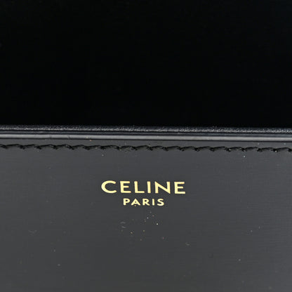 Celine Shiny Calfskin Triomphe Mini Chain Box Bag Black 6 of 9