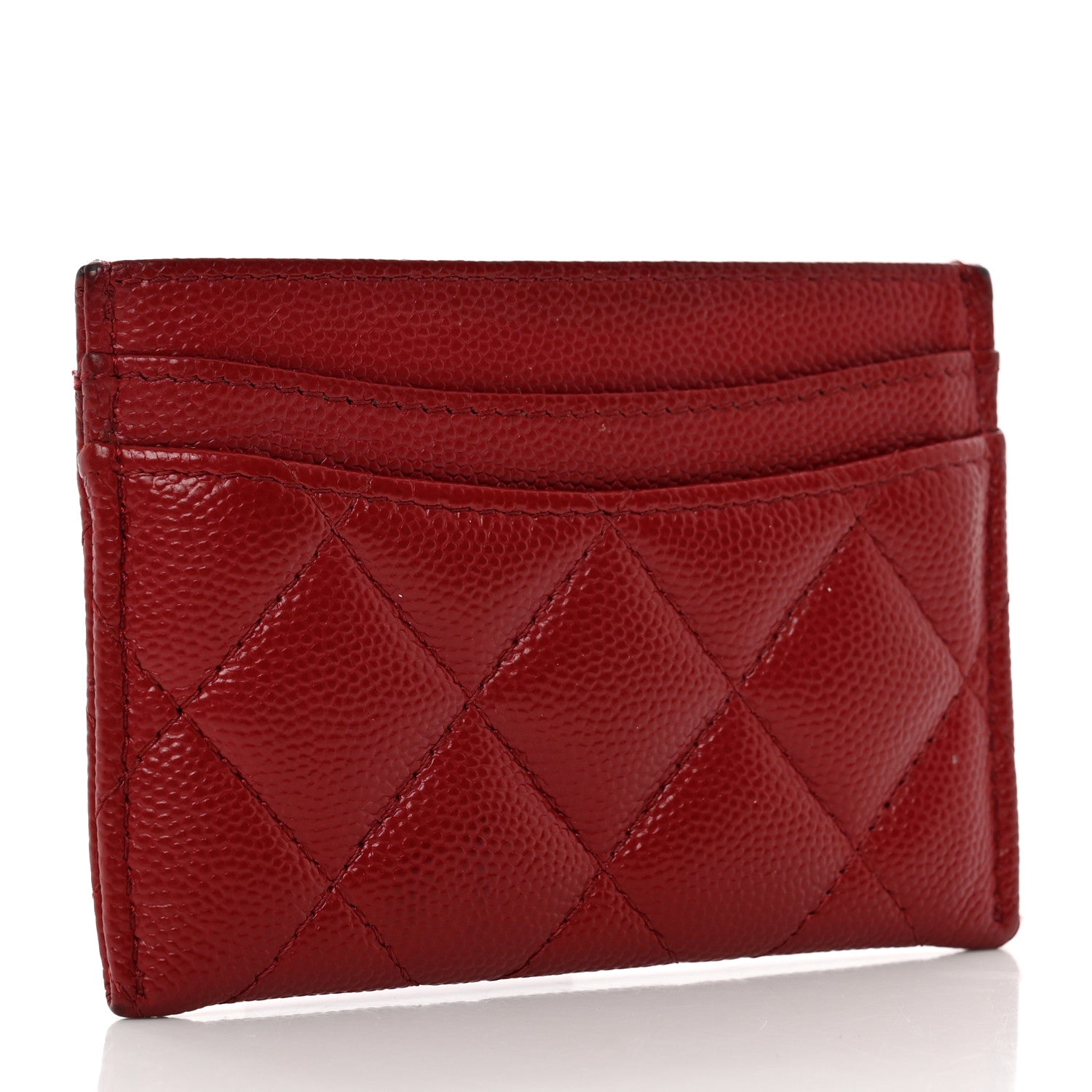 Chanel Caviar Quilted Card Holder Red 3 of 11