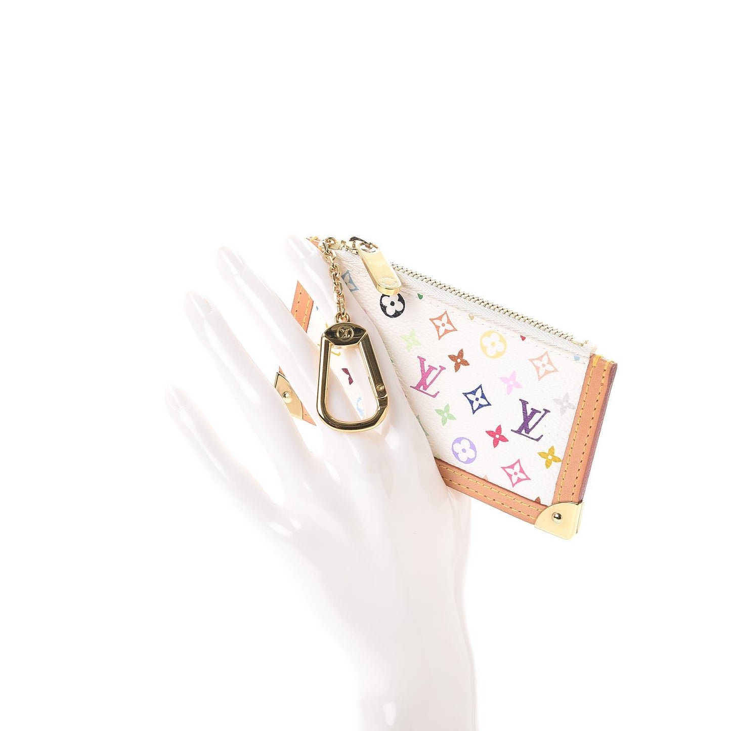 Monogram Multicolor Key Pouch White