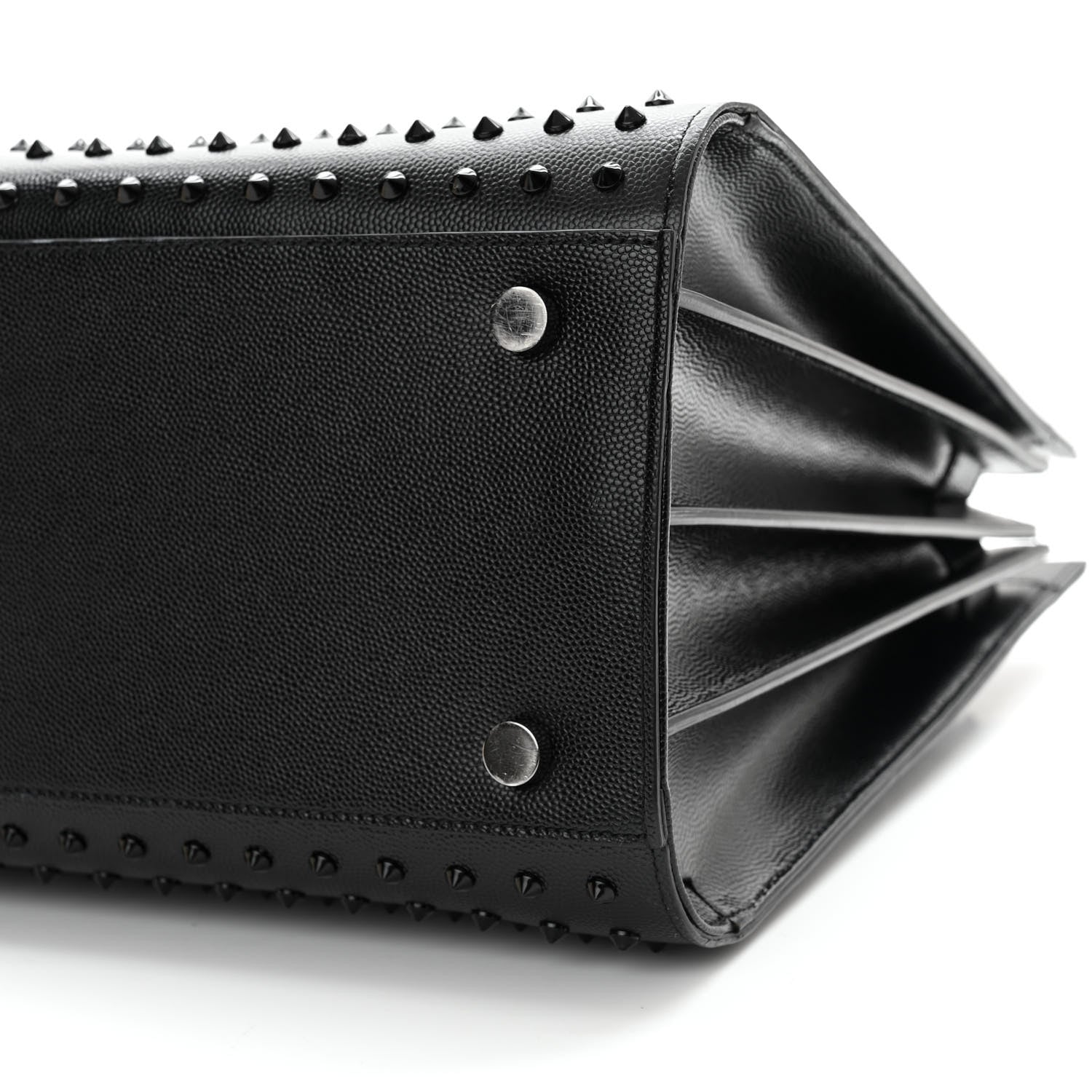 Saint Laurent Grain De Poudre Studded Small Sac De Jour Black 10 of 11