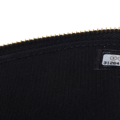 Chanel Lambskin Camellia Embossed Small Vanity Case With Chain Black 9 of 11
