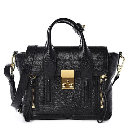 3.1 Phillip Lim 3.1 Textured Calfskin Mini Pashli Satchel Black 1 of 8
