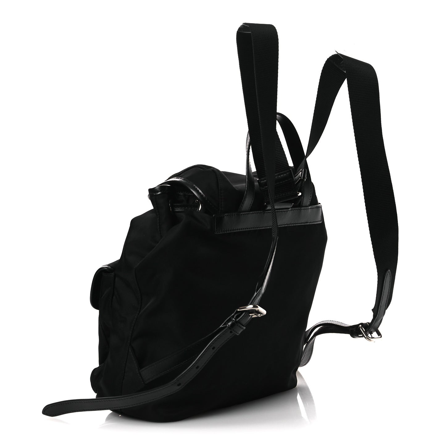Tessuto Nylon Soft Calfskin Backpack Black