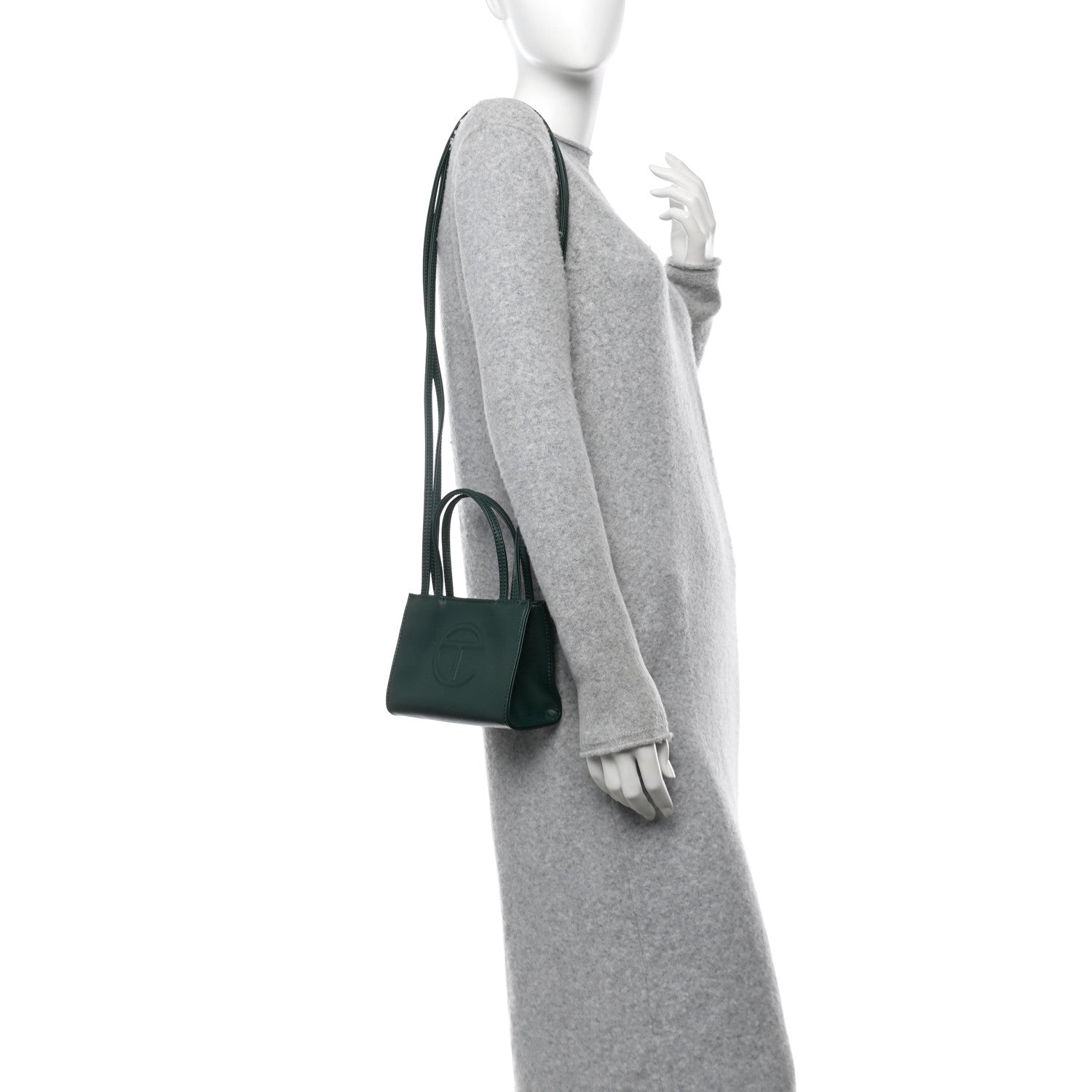 Telfar Vegan Leather Small Shopping Bag Dark Olive 2 of 9