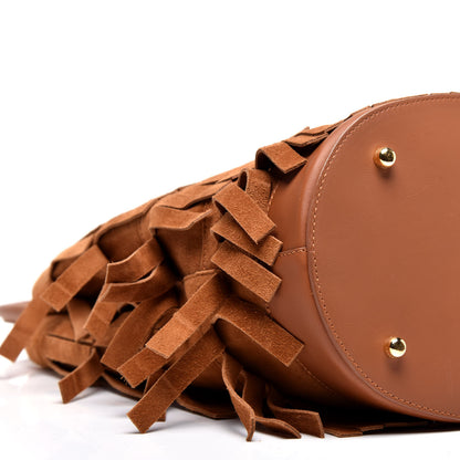 Burberry Prorsum Suede Fringe Bucket Bag Cognac 7 of 8