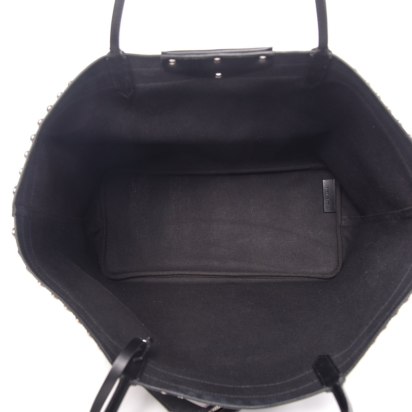 Coated Canvas Striped Large Antigona Tote Black White