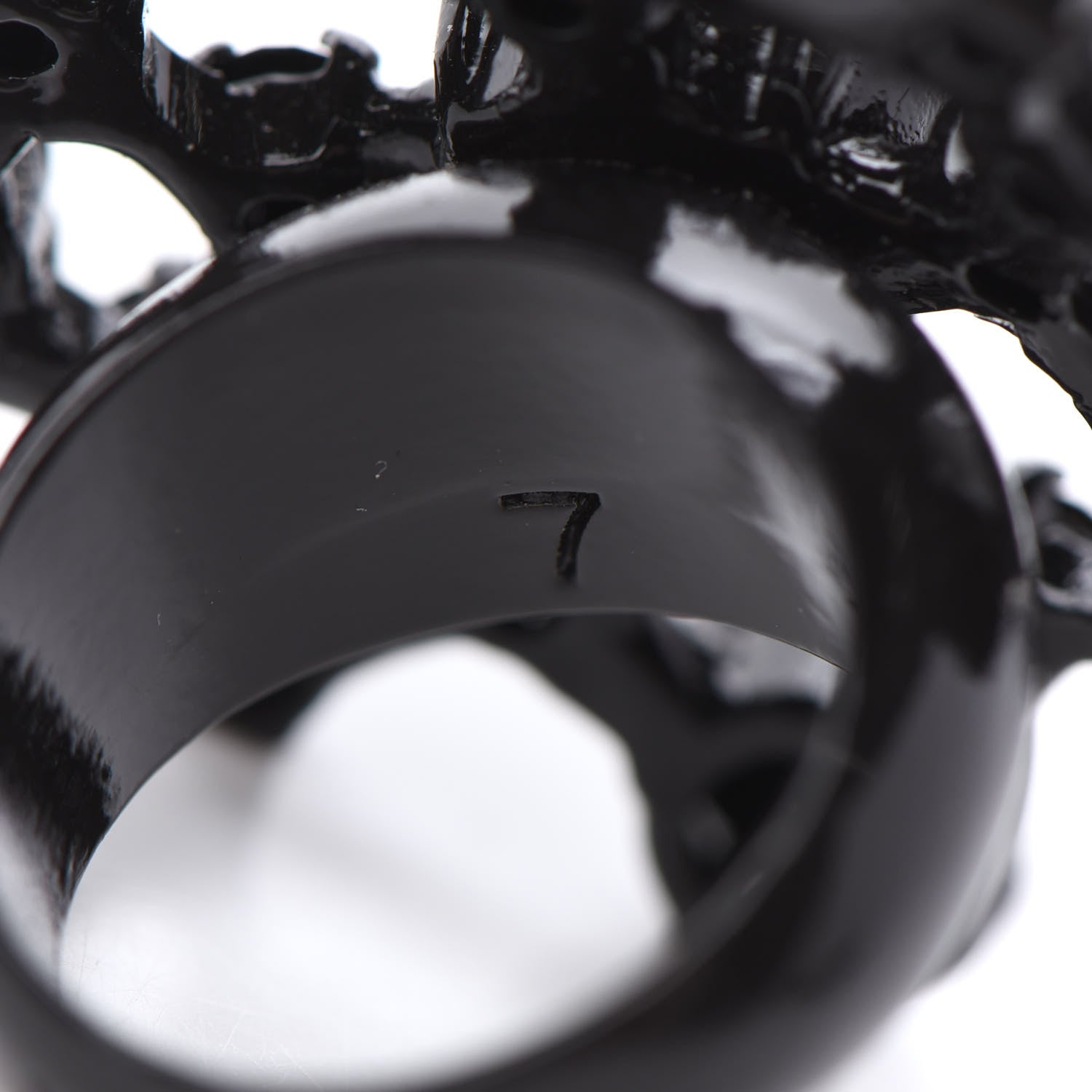 Saint Laurent Crystal Ring 7 Black 5 of 6