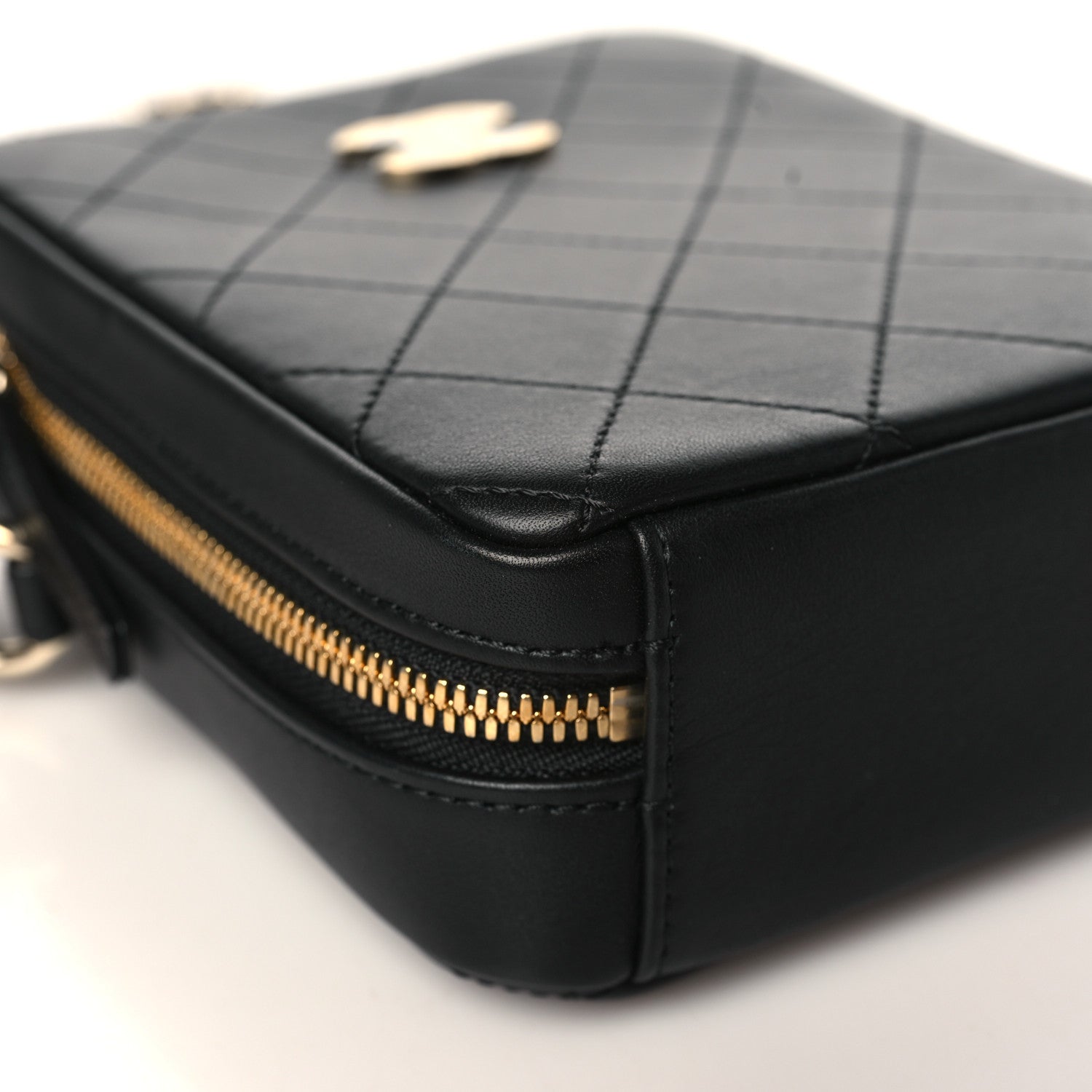 Chanel Calfskin Stitched Cup Of Tea Vanity Case Black 8 of 9
