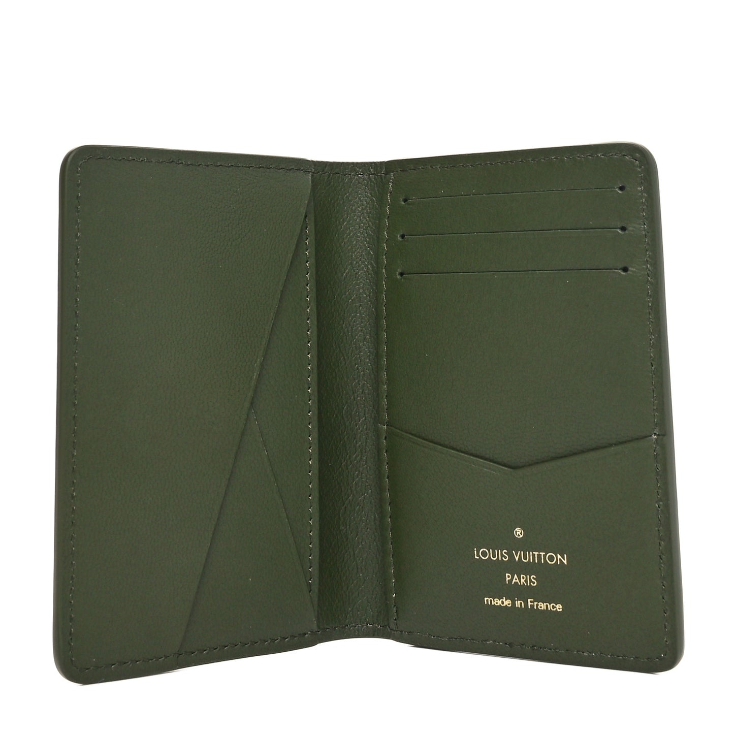 Ostrich Monogram Pocket Organizer Cactus