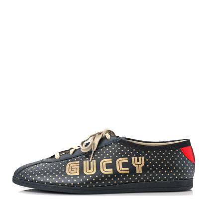 Gucci X SEGA Calfskin GUCCY Stars Mens Falacer Sneakers 12 Black 1 of 20