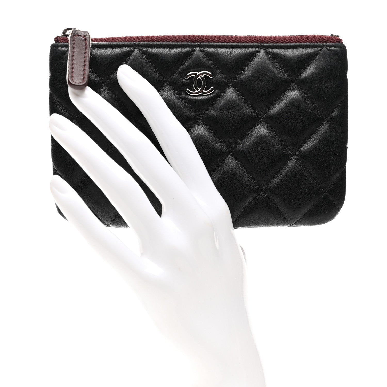Chanel Lambskin Quilted Small Cosmetic Case Black 2 of 8