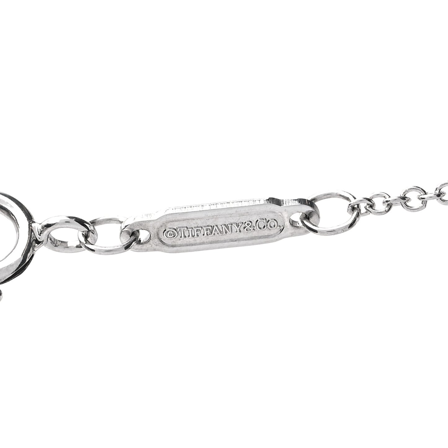 18K White Gold Small T Smile Pendant Necklace