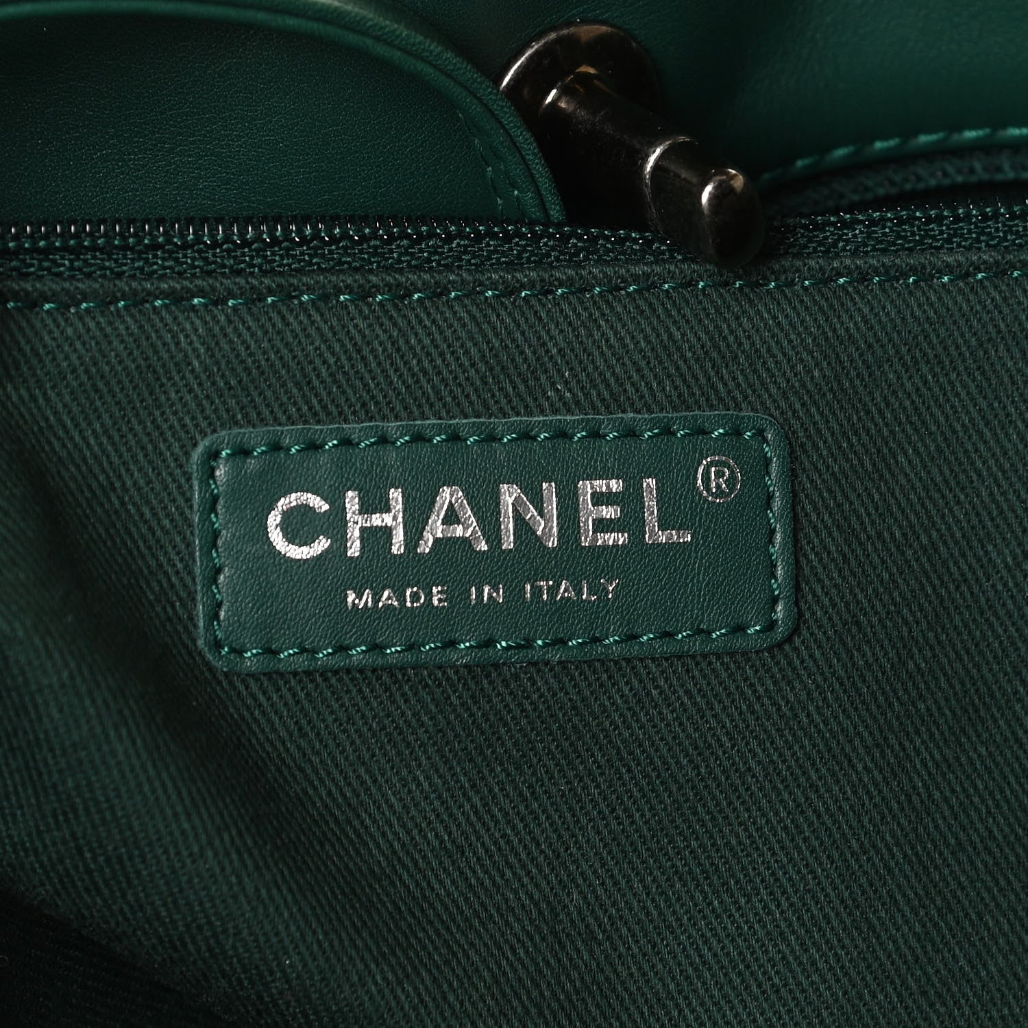 Chanel Calfskin Quilted Large Shopping In Chains Tote Green 6 of 14