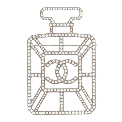 Chanel Ruthenium Crystal Perfume Bottle CC Brooch Iridescent Pink 1 of 3