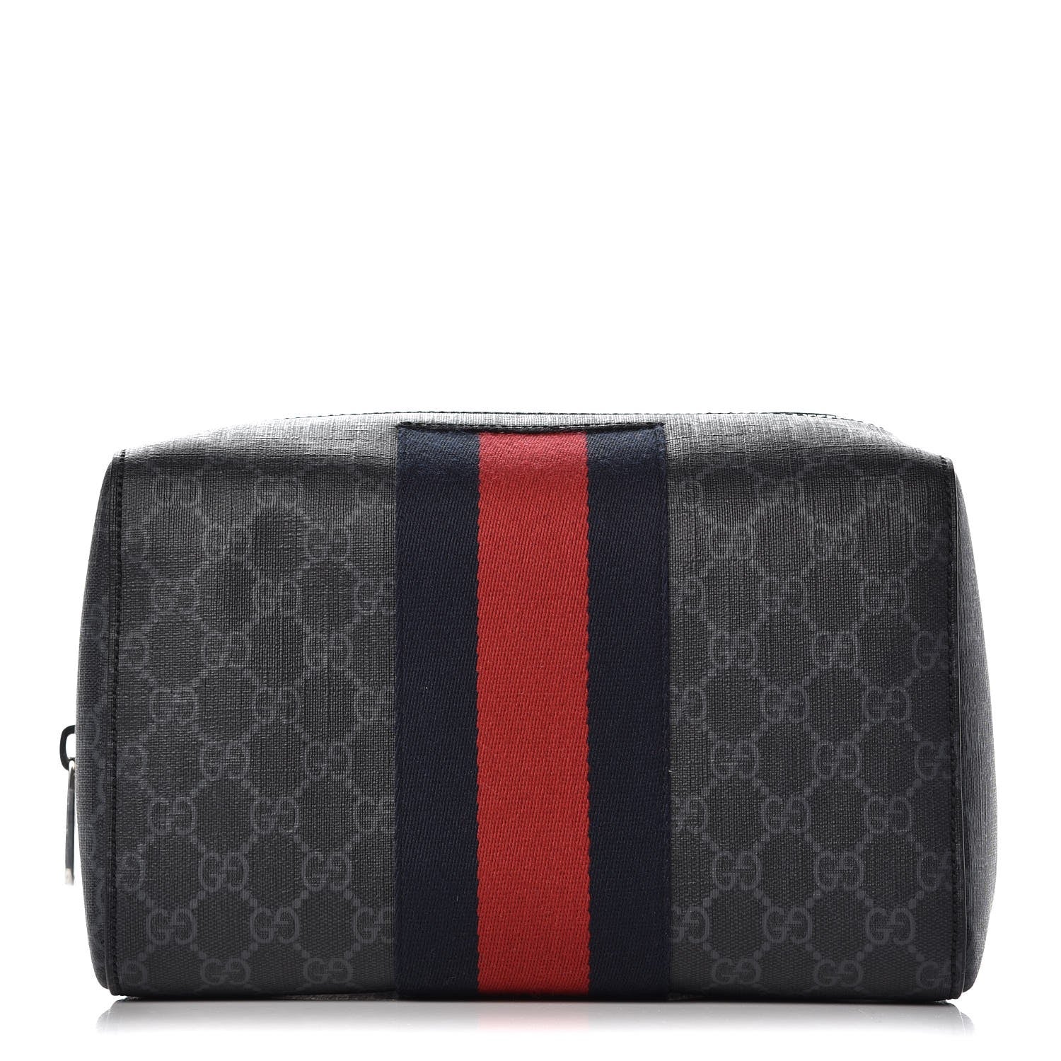 Gucci GG Supreme Monogram Web Toiletry Case Black Grey 1 of 8