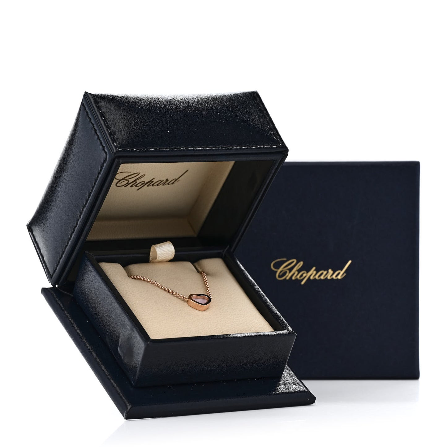 18K Rose Gold Pink Opal My Happy Hearts Pendant Necklace