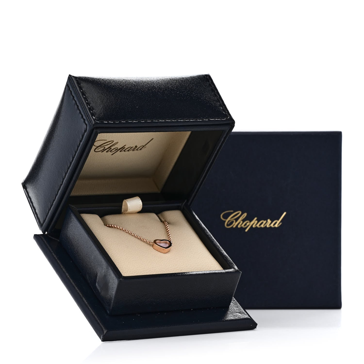 Chopard 18K Rose Gold Pink Opal My Happy Hearts Pendant Necklace 6 of 6