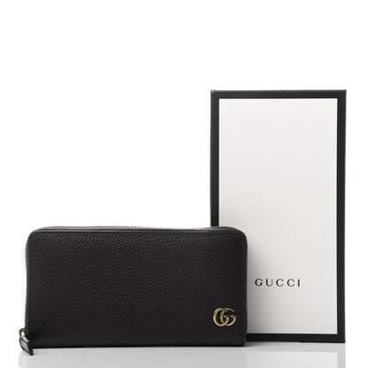 Gucci Dollar Calfskin Boar Effect GG Marmont Zip Around Wallet Dark Cocoa 7 of 7