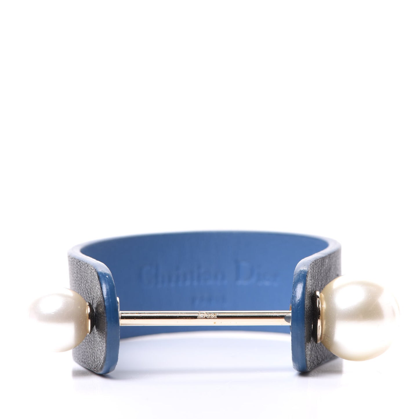 Calfskin Pearl Bracelet S Black Blue