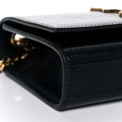Saint Laurent Grain De Poudre Small Monogram Kate Satchel Black 8 of 12