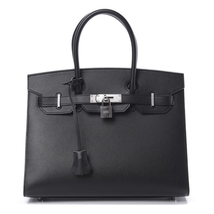 Hermes Madame Calfskin Birkin Sellier 30 Black 1 of 12