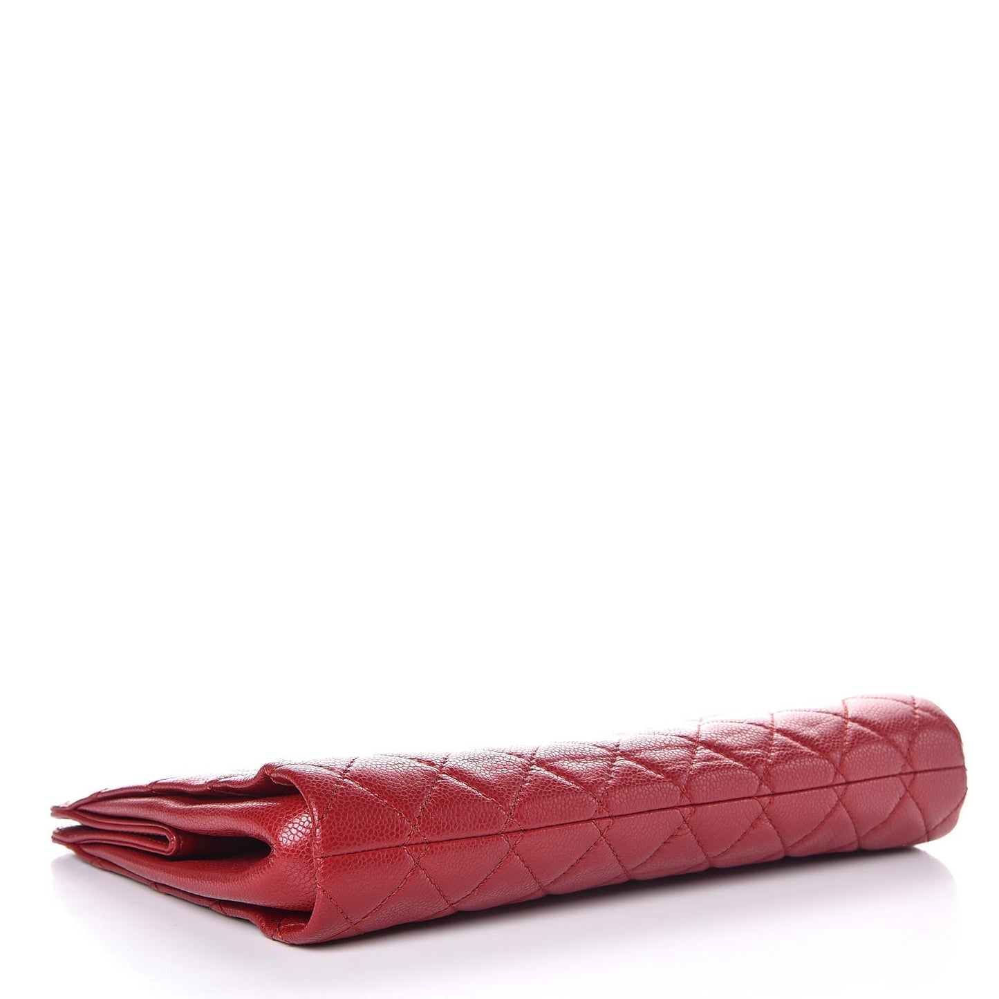 Caviar Quilted Large CC Clutch Red
