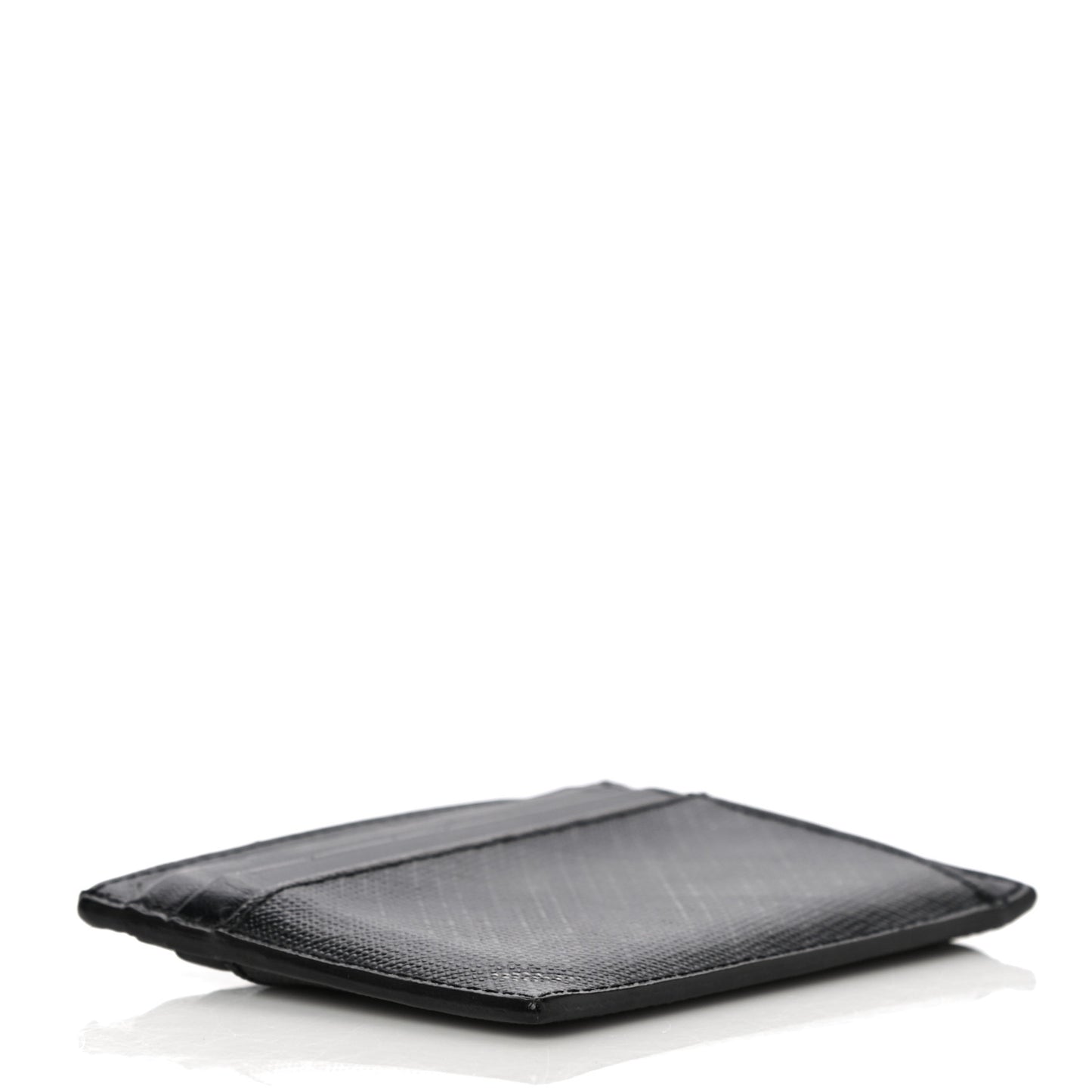 Grained Calfskin London Check Money Clip Card Case Navy Black