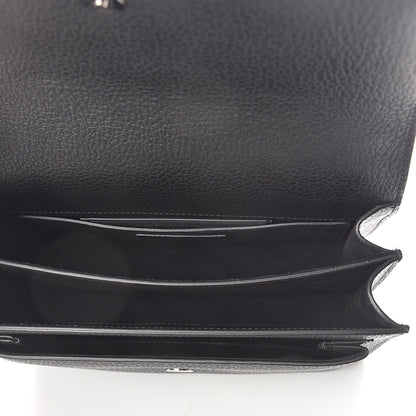 Saint Laurent Grained Calfskin Medium Monogram Sunset Satchel Black 4 of 8