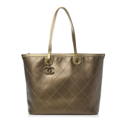 Chanel Grained Calfskin Large Shopping Fever Tote Gold 1 of 13