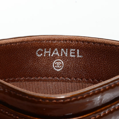 Chanel Patent Quilted Card Holder Bronze 7 of 9