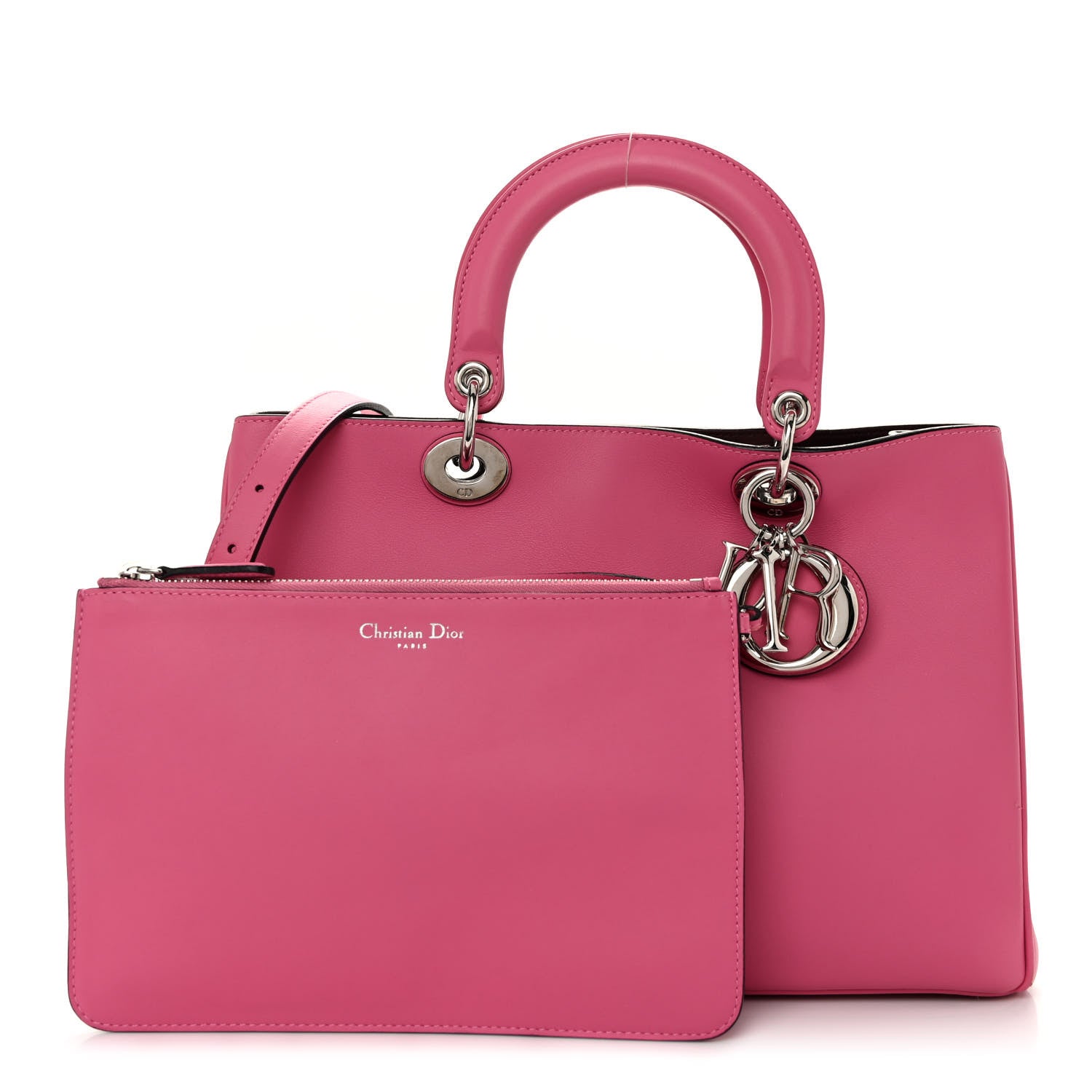 Christian Dior Smooth Calfskin Medium Diorissimo Tote Pink 1 of 11