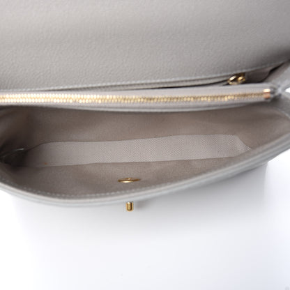 Chanel Grained Calfskin Small Stitched Flap Grey 5 of 11