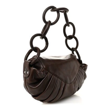 Chanel Lambskin Pleated CC Shoulder Bag Marron Fonce 3 of 10