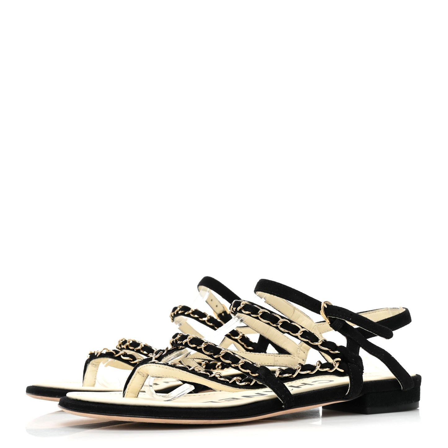 Kid Suede Chain Braided Sandals 36.5 Black