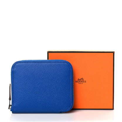 Hermes Epsom Silk'in Compact Wallet Bleu France Biscuit Bleu Saphir 8 of 8