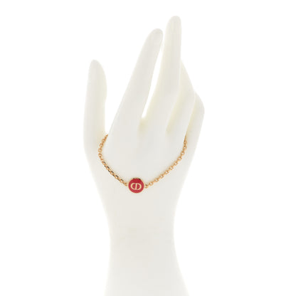 Christian Dior Metal CD Chain Bracelet Red Gold 2 of 4