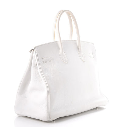 Hermes Taurillon Clemence Birkin 35 White 3 of 44
