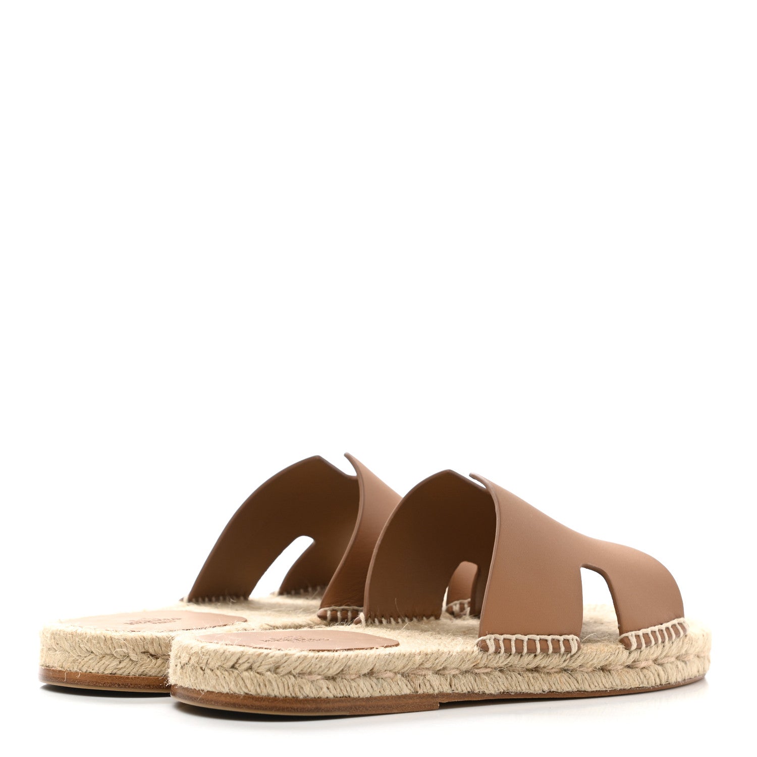 Hermes Calfskin Antigua Espadrille Sandals 39 Naturel Safari 4 of 9