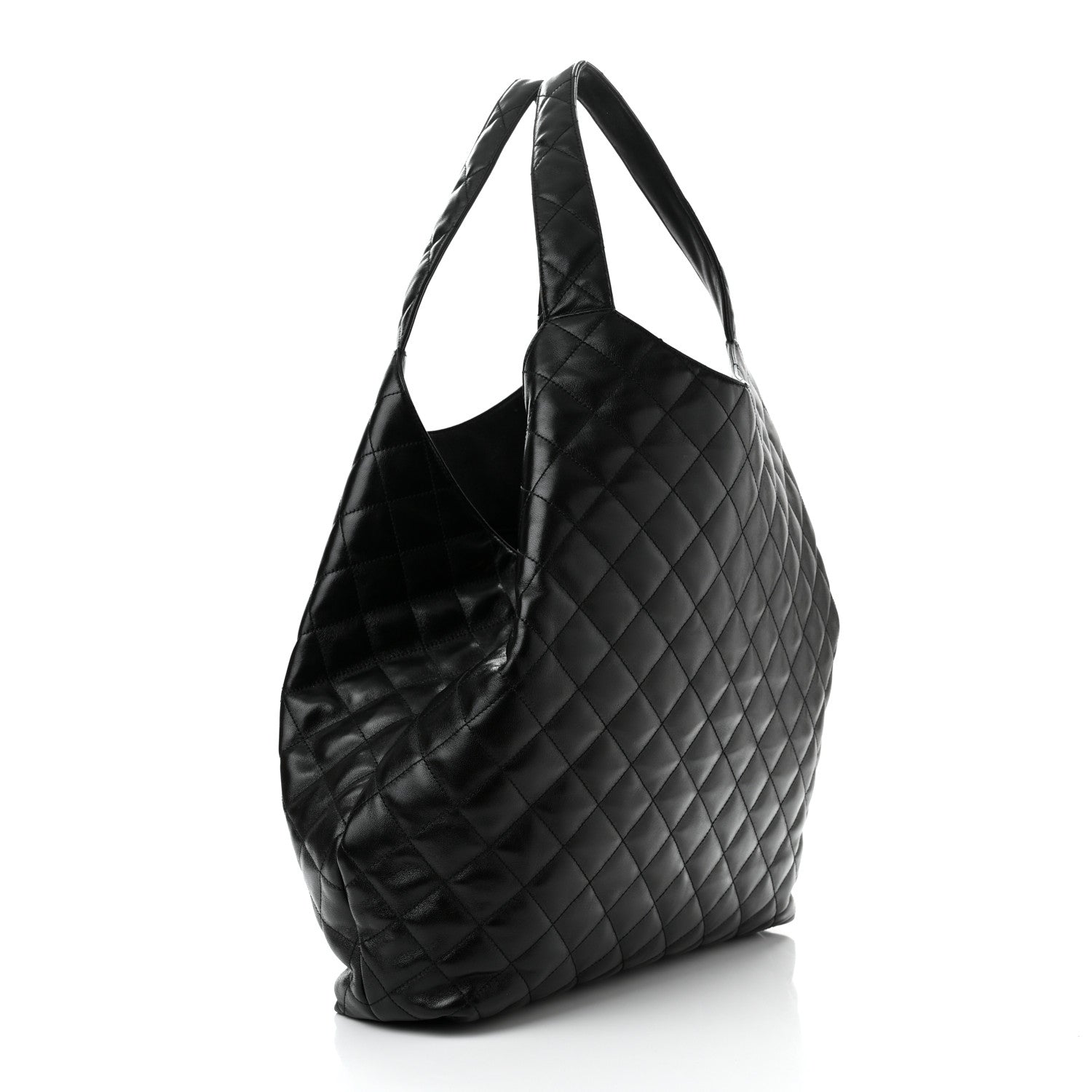 Saint Laurent Lambskin Quilted Maxi Icare Shopping Tote Black 4 of 11