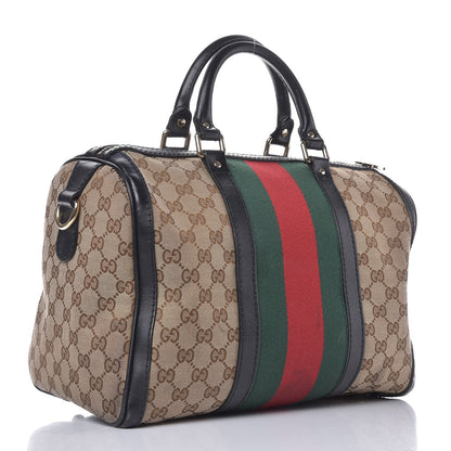 Gucci Monogram Vintage Web Medium Boston Black 3 of 24