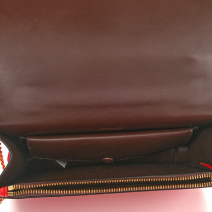 Versace Vitello Barocco Virtus Top Handle Shoulder Ba Red 5 of 7